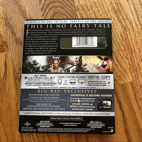 EUC Snow White & The Huntsman Blu-Ray + DVD + Digital Copy - Picture 5 of 9